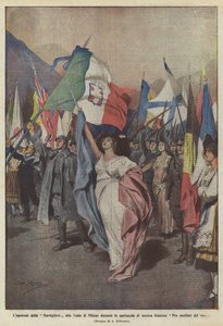 在法国音乐节目Pro mutilated面部期间，Marseillaise alla Scala在米兰的Lapoteosis 作者 Achille Beltrame