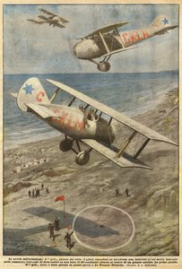 航空的消息，高尔夫球在天空中播放 作者 Achille Beltrame