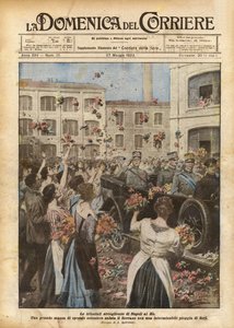 那不勒斯对国王的凯旋欢迎 作者 阿基里·贝尔特拉姆（Achille Beltrame）