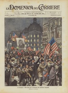 纽约对罗斯福总统再次当选感到兴奋 作者 Achille Beltrame