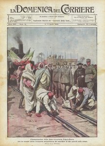 的黎波里 - 祖拉拉铁路线的落成典礼，特色穆斯林仪式？ 作者 Achille Beltrame