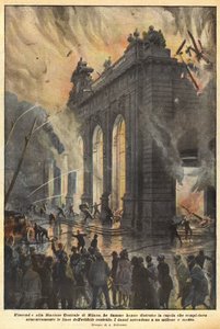 在米兰中央火车站开火 作者 阿基里·贝尔特拉姆（Achille Beltrame）