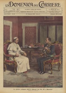 2月11日Pius XI和墨索里尼之间的历史性谈话 作者 Achille Beltrame
