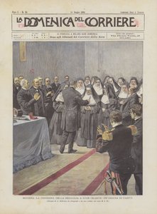 摩德纳，Celeste姐妹的奖章交付，UnEroina Di Carita 作者 Achille Beltrame