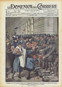 向Granatieri di Sardegna第一团的华丽士兵免费赠送鲜花？