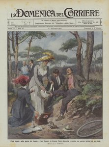 Pieta regale，在圣罗索雷的Gombo松树林中，Queen Elena消毒并修理一名工人？