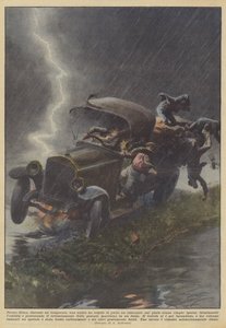 在锡耶纳，在一场雷雨期间，雷电撞上了满载的卡车？