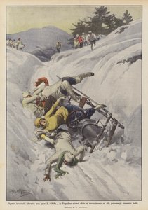 冬季运动，在恩加丁的一场雪橇比赛中，一些雪橇被推翻并且很高？