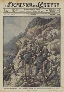 在Monte Chiesa和Monte Campigoletti（超过2000米）的山峰中，阿尔卑斯山军队突破了三个？ 作者 Achille Beltrame