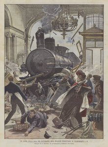 在法兰克福SM火车站的餐馆大厅的一列火车 作者 Achille Beltrame