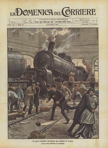 在威尼斯车站的严重火车事故 作者 Achille Beltrame
