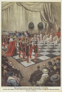 纽约大都会的特殊国际象棋比赛 作者 Achille Beltrame