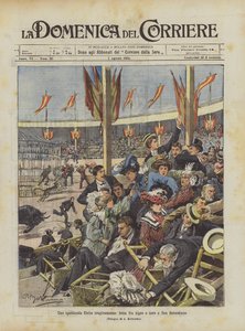 在圣塞巴斯蒂亚诺（San Sebastiano），老虎与公牛之间的斗争悲惨地完成了一场奇观