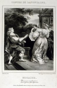 摘自《拉封丹的故事》中的 "Nicaise "插图 作者 阿基尔·德维里亚