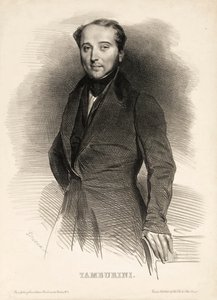 歌剧歌手安东尼奥-坦布里尼的肖像，1800-1876年，1833年。 作者 阿基尔·德维里亚