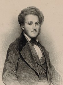 小提琴家和作曲家海因里希-帕诺夫卡1807-1887年的画像，1840年。 作者 Achille Devéria