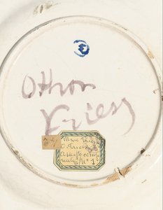 “鳄鱼咬碎一条大蛇”的背面，c.1907（锡釉陶器）（另见 489731）