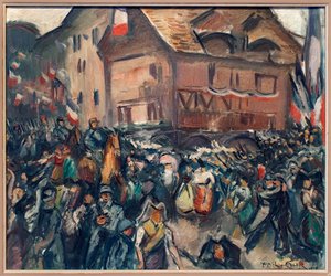 1918 年 11 月 22 日，法国军队进入斯特拉斯堡（法国下莱茵省）。埃米尔·奥托·弗里斯 (Emile Othon Friesz，1879-1949 年) 绘画，布面油画