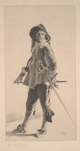 决斗者，让·路易·欧内斯特·梅森尼尔（Jean？Louis？Ernest Meissonier）印刷 作者 阿基里·伊西多尔·吉尔伯特
