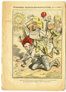 Achille Lemot (1846-1909)在Le Pelerin的插图，09年1月3日 - 激进主义-社会主义之弦 - 激进主义，教学，宗教信仰，摩洛哥，无神论，激进主义和激进主义-社会主义党，天主教天主教 - Laicisation Laicite Laiques - Clemenceau Geo 作者 阿基里·莱莫特（Achille Lemot）