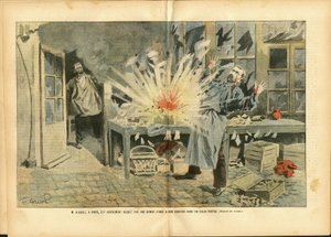 2006年8月5日，《Le Pelerin》中关于Achille Lemot（1846-1909）的插图 - 《邮政信使》，炸弹 - 邮政因素 作者 阿基里·莱莫特（Achille Lemot）