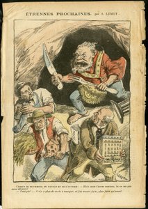 Achille Lemot（1846-1909）在Le Pelerin的插图，06年1月7日 - 下一个陌生人 - 农业，集体主义，社会主义 - 工人，农民，农民 - 食人魔/吃/吞，动物化 作者 阿基里·莱莫特（Achille Lemot）