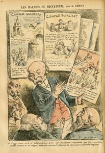 Le Pelerin杂志上的Achille Lemot（1846-1909）插图，21/07/07 - 独裁者的恶行 教士的阴谋 保皇主义的阴谋 分离主义的阴谋 - 保皇主义，宗教信仰，左翼集团，天主教的天主教 - 克莱蒙梭乔治 作者 阿基里·莱莫特（Achille Lemot）