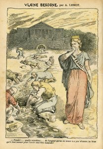 2004年6月26日《Le Pelerin》中的阿奇尔-莱莫特（1846-1909）的插图--维莱恩的作品--共和国的共和国，宗教信仰，银器，议院的自行车，高楼大厦--玛丽安，法国（Allegorie de）--洗涤/洗衣房 作者 阿基里·莱莫特（Achille Lemot）
