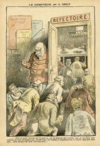 2004年3月27日《Le Pelerin》中Achille Lemot（1846-1909）的插图--驯兽师--餐厅咖啡，美食厨师--Combes Emile（1835-1921），驯兽师--食物隐喻。 作者 阿基里·莱莫特（Achille Lemot）