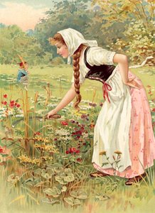 Hop-o-My-Thumb和Serving-Maid（chromolitho）
