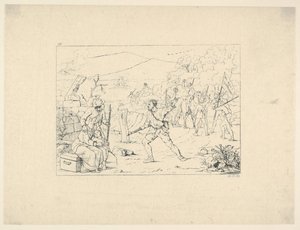 1861-63年南方战争版画中的游击队的形成。 作者 阿达尔伯特·约翰·沃尔克