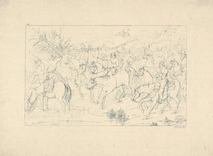 斯图亚特将军从宾夕法尼亚州归来，来自1861-63年的联邦战争蚀刻画。