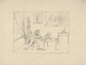 从邦联战争蚀刻画中写出《解放宣言》，1861-63。 作者 阿达尔伯特·约翰·沃尔克