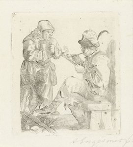 吸烟者 作者 Adalbertus Engelsmet（艺术家签名）