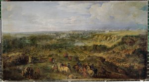 从曼斯菲尔德浴场眺望卢森堡市 ... 作者 亚当·弗兰斯·范德（Adam Frans van der）穆伦（圆）