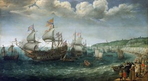 4 月 25 日，普法尔茨选帝侯维特尔斯巴赫的腓特烈一世（1596-1632 年）（后成为波希米亚国王）乘坐 "皇家王子 "号轮船在英国多佛尔登船。