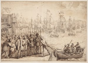 1523 年克里斯蒂安二世离开哥本哈根 作者 亚当·威拉特斯