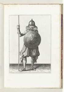 盾与矛的练习：士兵分三次将矛归位，第三乐章（第 12 号），1618 年
De Nassausche Wapen-Handelinge, van Schilt, Spies, Rappier ende Targe : beyde figuerlick afgebebeelt, ende gestelt na de 作者 亚当·范·布雷恩