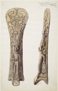 熔岩中雕刻的帕尔马（水彩画 作者 阿黛拉·布雷顿（Adela Breton）