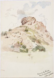 View - Cerro de los Riscos, beyond Guadalupe, Mexico (watercolor) 作者 阿黛拉·布雷顿（Adela Breton）