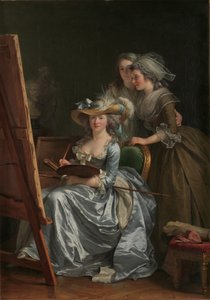 玛丽·加布里埃尔·凯特（Marie Gabrielle Capet）和玛丽·玛格丽特·玛丽·玛格丽特（Marie Marguerite Carreaux de Rosemond）两位学生的自画像 作者 阿德莱德·拉比耶·吉亚德