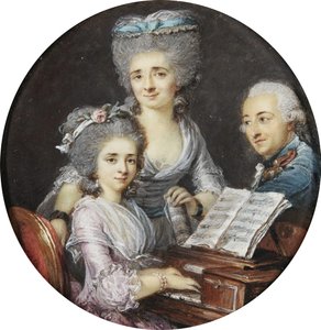 Adelaide Labille-Guiard - 父亲和母亲与女儿在大键琴前的肖像 作者 阿德莱德·拉比耶·吉亚德