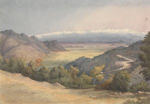智利圣地亚哥平原，1851 年 1 月 7 日，从 Cuesta del Prado 望去 作者 海军上将爱德华·根尼斯·范肖爵士