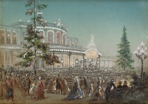 1862年在巴甫洛夫斯克火车站音乐厅庆祝沙皇Selo铁路成立25周年