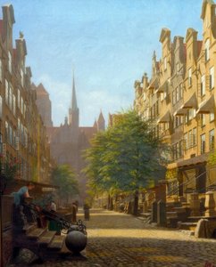 Frauengasse in Danzig 作者 阿道夫·海因里希·汉森（Adolf Heinrich Hansen）