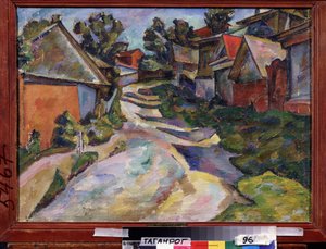 Route de campagne (Country Road). Peinture de Adolf Israelevich Milman (1886-1930), huile sur toile   1411435   zh       chinese Successfully Translated  Original: The death of Guillem II of Montcada (Guillermo II) (1194-1229), during the conquest of Major 作者 阿道夫·以色列耶维奇·米尔曼