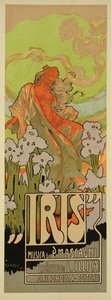 歌曲&39;Iris&39;的乐谱和歌剧封面，1898年 作者 阿道夫·海恩斯坦