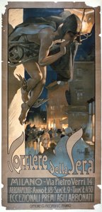 海报广告&39;Corriere della Sera&39;，于1898年在米兰印刷