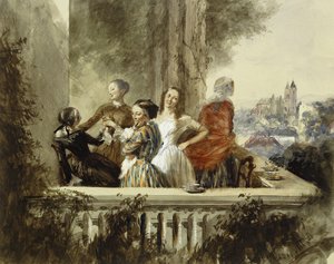 户外，1852年 作者 阿道夫门泽尔