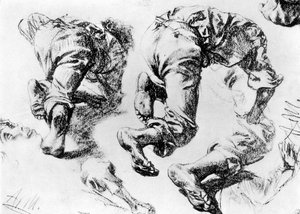 草图页，1913年。 作者 阿道夫门泽尔